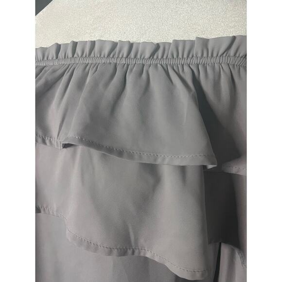 Pink Lily Woman’s Romantic Long Sleeve Ruffled Off The Shoulder Blouse- Size S - Picture 8 of 9